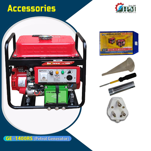 1.2 KVA ultra light weight portable Generator , Petrol Run, Recoil & Self Start Model- GE-1400RS